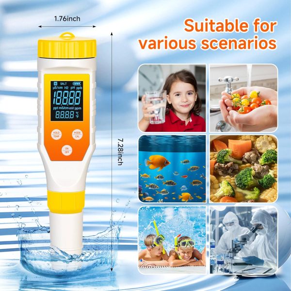 Dewfat Water Tester pH ORP TDS Hydrogen Meter Digital-6