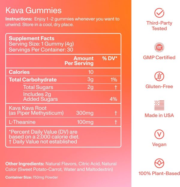 Kava Gummies for Adults Relaxation Focus Sour Watermelon-4