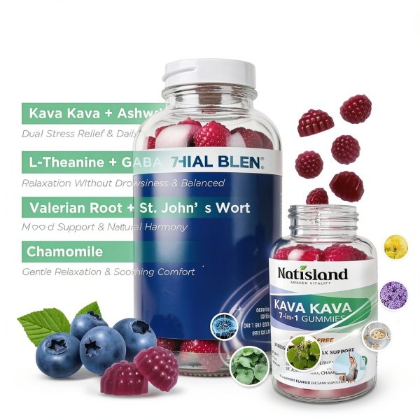 Kava Gummies Stress Relief Focus Herbal Supplement Adults-2