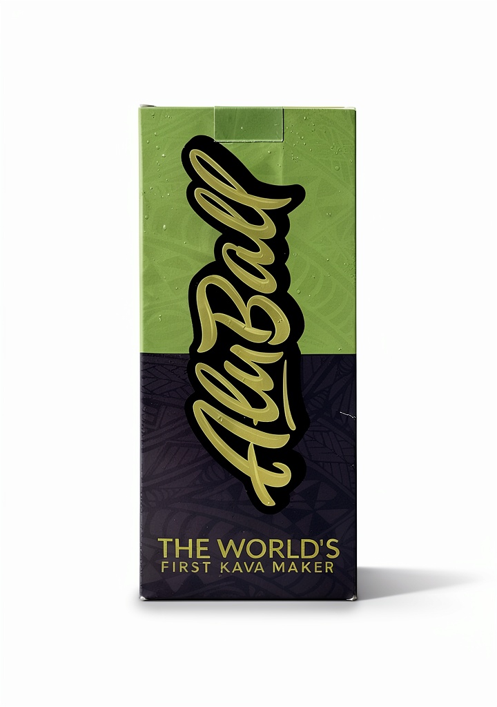 Kavafied AluBall Kava Maker in lime green on a kitchen counter