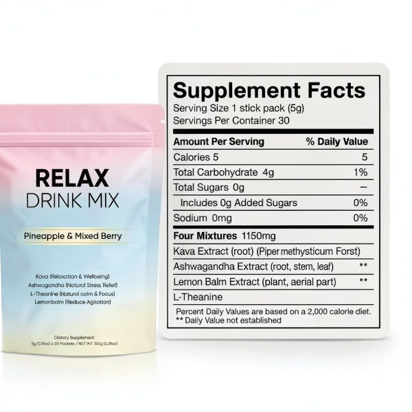 Relax Calming Drink Mix Stress Relief Sleep Support Powder-3