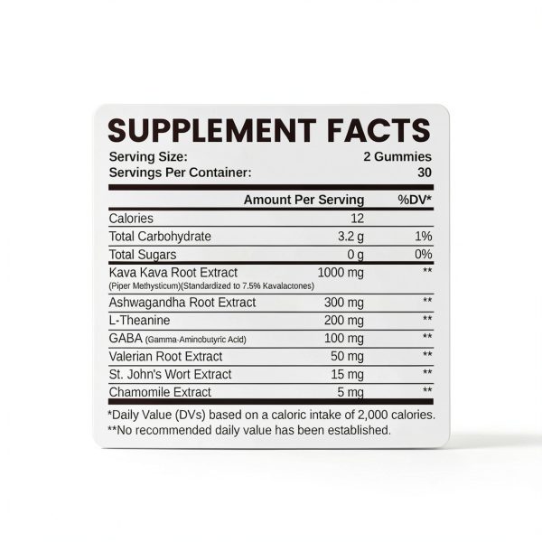 Kava Gummies Stress Relief Focus Herbal Supplement Adults-1