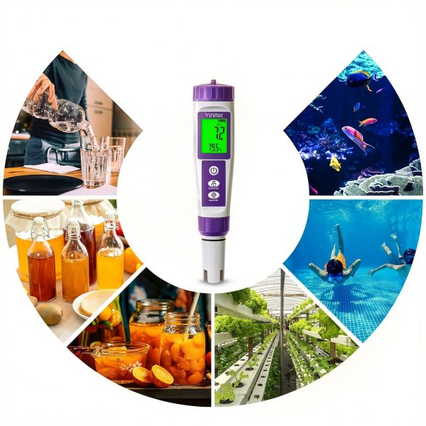 YINMIK 6 in 1 Water Tester pH Hydrogen TDS ORP EC-5