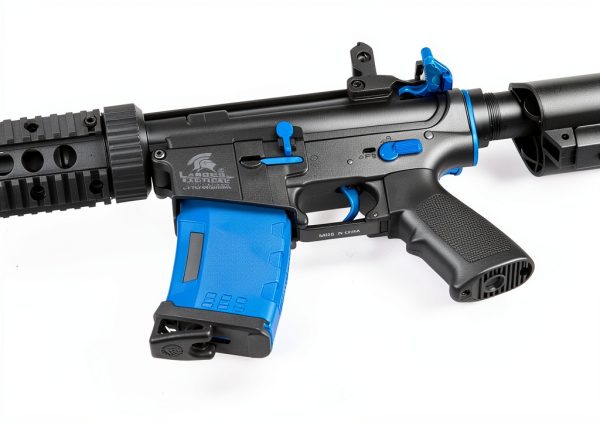 Lancer Tactical LT 15 Airsoft Rifle Black with Blue Accents 130 Rounds-5