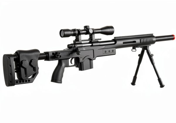 Well Spring Sniper Airsoft Rifle MB4410BAB Black 36‑Round-1