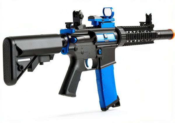 Lancer Tactical LT 15 Airsoft Rifle Black with Blue Accents 130 Rounds-3