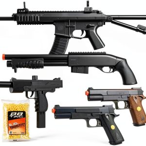 BBTac Desert Raider Airsoft Rifle 6mm Spring-Piston Black 1000-Round-0