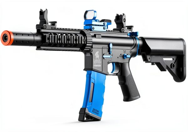 Lancer Tactical LT 15 Airsoft Rifle Black with Blue Accents 130 Rounds-4