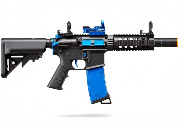 Lancer Tactical LT 15 Airsoft Rifle Black with Blue Accents 130 Rounds-2
