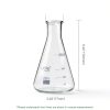 Utile 8pcs 200ml Glass Erlenmeyer Flask Set Borosilicate Conical-1