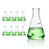 Utile 8pcs 200ml Glass Erlenmeyer Flask Set Borosilicate Conical-0