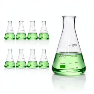 Utile 8pcs 200ml Glass Erlenmeyer Flask Set Borosilicate Conical-0