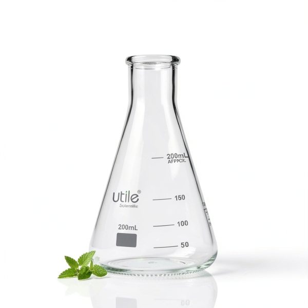 Utile 8pcs 200ml Glass Erlenmeyer Flask Set Borosilicate Conical-3